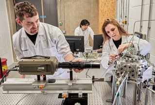 Researchers in action in Advanced Engineering Centre