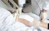 Leg wound and dressing