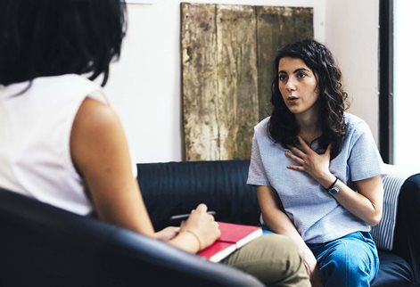 Student in counselling session