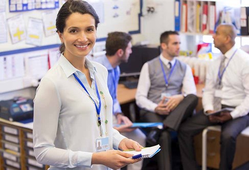 A group of teachers in a staffroom