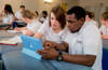 Two physiotherapy students using tablets
